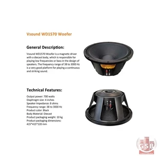 بلندگو ووفر 15 اینچی وی ساند V-sound WD1570